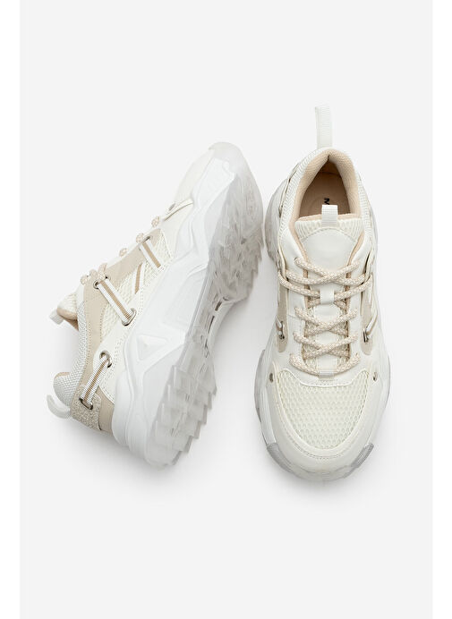 Marjin Bej-Beyaz Kadın Sneaker 321102865174 - Görsel 6