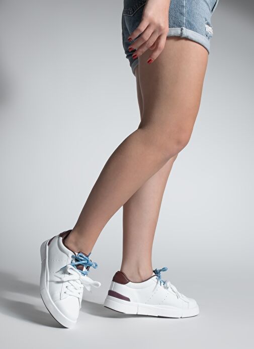 Kadın Sneaker Çift Bağcıklı Spor Ayakkabı Zemila Bordo - Görsel 3