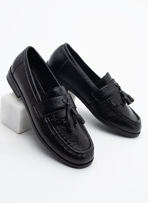 Kadın Loafer Püsküllü Günlük Ayakkabı Loriza Siyah - Görsel 2