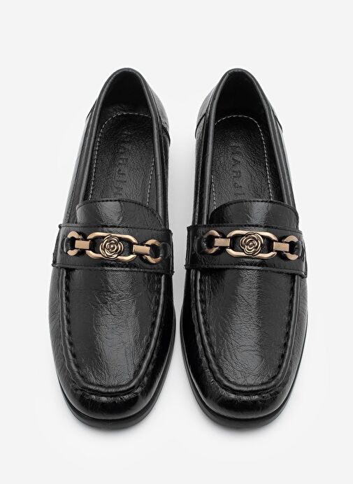 Kadın Loafer Küt Burun Tokalı Günlük Ayakkabı Barfin Siyah - Görsel 8