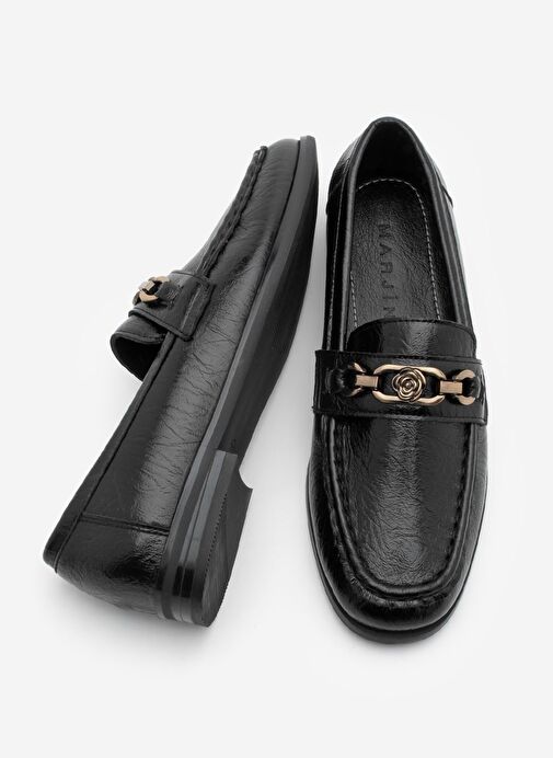 Kadın Loafer Küt Burun Tokalı Günlük Ayakkabı Barfin Siyah - Görsel 9