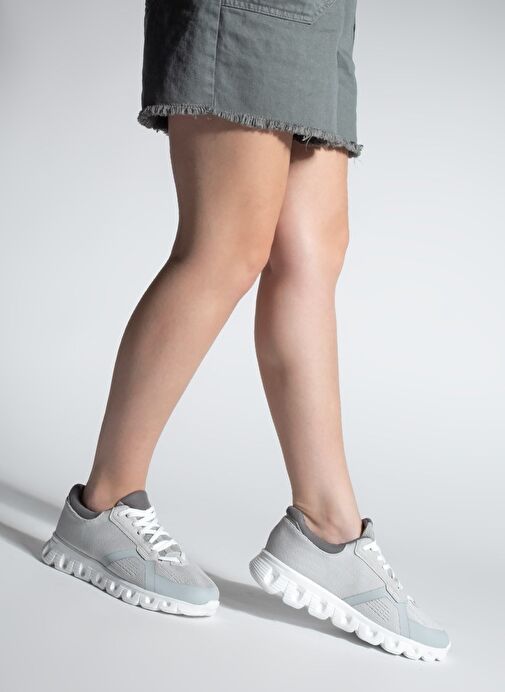 Kadın Sneaker Örgü Triko Spor Ayakkabı Fenlas Gri - Görsel 5