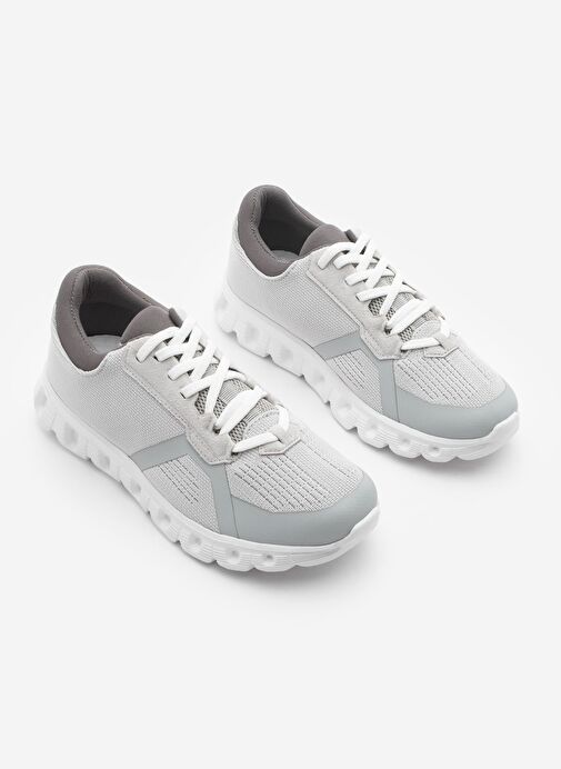 Kadın Sneaker Örgü Triko Spor Ayakkabı Fenlas Gri - Görsel 6