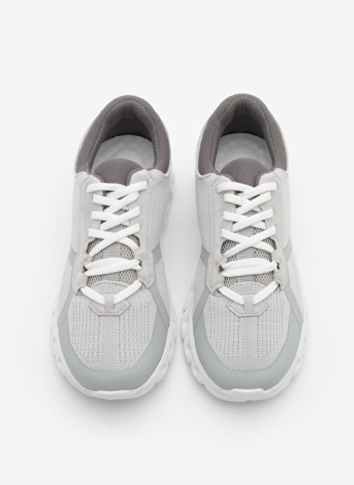 Kadın Sneaker Örgü Triko Spor Ayakkabı Fenlas Gri - Görsel 8