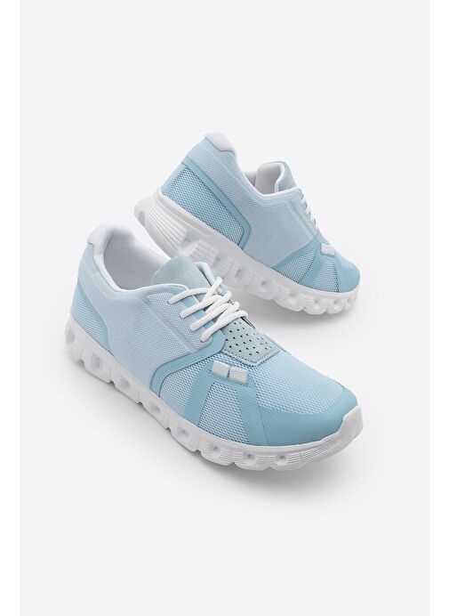 Kadın Sneaker Eva Taban Örgü Triko Koşu Ve Yürüyüş Spor Ayakkabı Renvis Mavi - Görsel 2