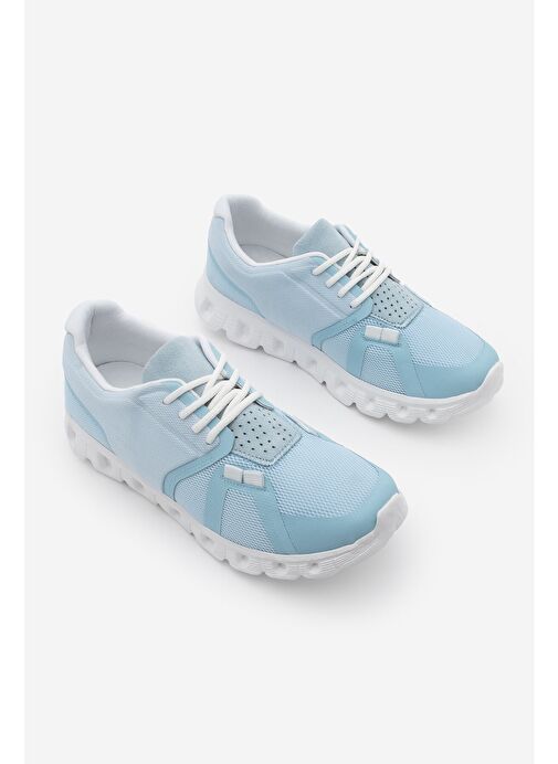Kadın Sneaker Eva Taban Örgü Triko Koşu Ve Yürüyüş Spor Ayakkabı Renvis Mavi - Görsel 4