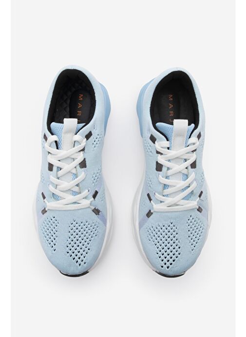 Kadın Sneaker Örgü Triko Koşu Ve Yürüyüş Spor Ayakkabı Armes Mavi - Görsel 6