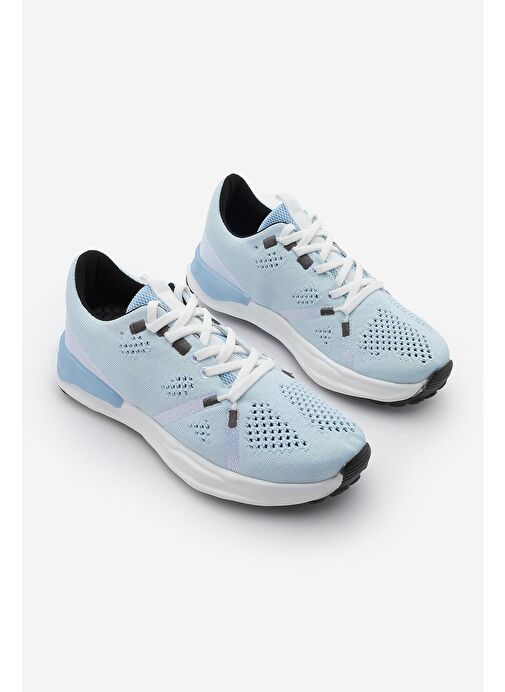 Kadın Sneaker Örgü Triko Koşu Ve Yürüyüş Spor Ayakkabı Armes Mavi - Görsel 5