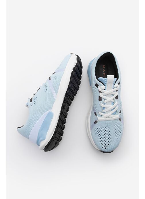 Kadın Sneaker Örgü Triko Koşu Ve Yürüyüş Spor Ayakkabı Armes Mavi - Görsel 7