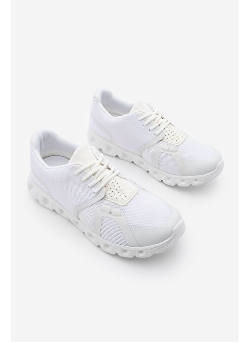 Kadın Sneaker Eva Taban Örgü Triko Koşu Ve Yürüyüş Spor Ayakkabı Renvis Beyaz - Görsel 4