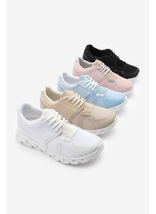 Kadın Sneaker Eva Taban Örgü Triko Koşu Ve Yürüyüş Spor Ayakkabı Renvis Beyaz - Görsel 8