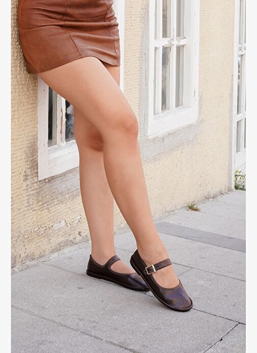 Kadın Bantlı Babet Lunari Kahve - Görsel 7