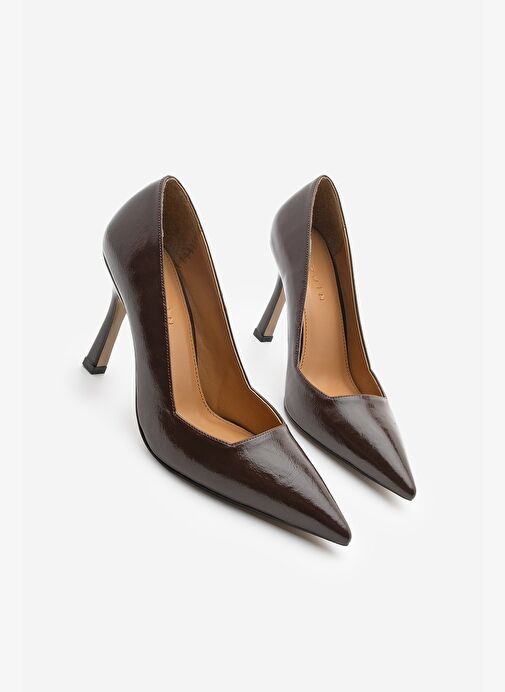 Kadın Stiletto Sivri Burun Klasik Topuklu Ayakkabı Zarte Kahve - Görsel 2