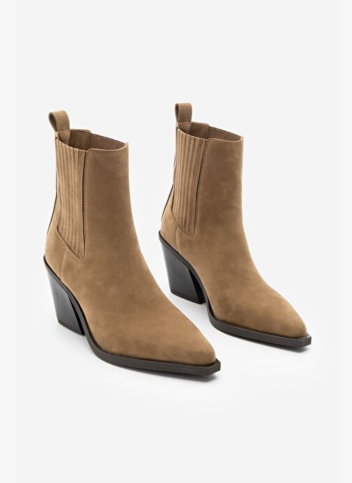 Kadın Western Bot Erbe Taba Süet - Görsel 6