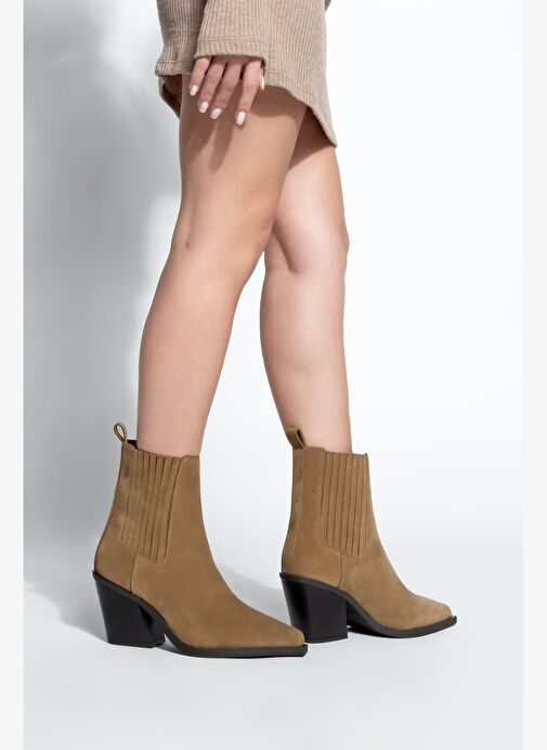 Kadın Western Bot Erbe Taba Süet - Görsel 5