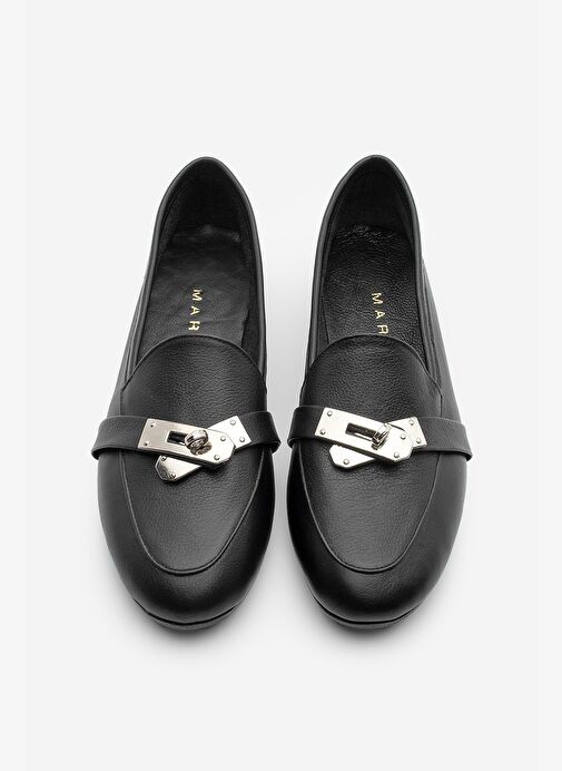 Kadın Loafer Hakiki Deri Tokalı Makosen Günlük Ayakkabı Nador Siyah - Görsel 7