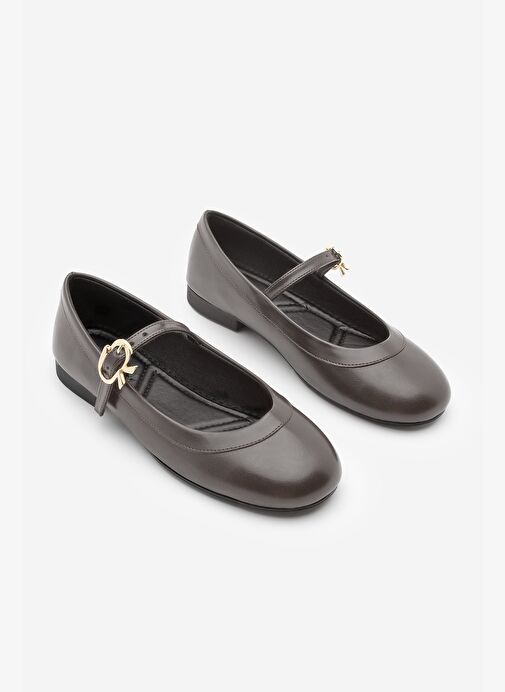 Kadın Tokalı Babet Meladi Kahve - Görsel 6