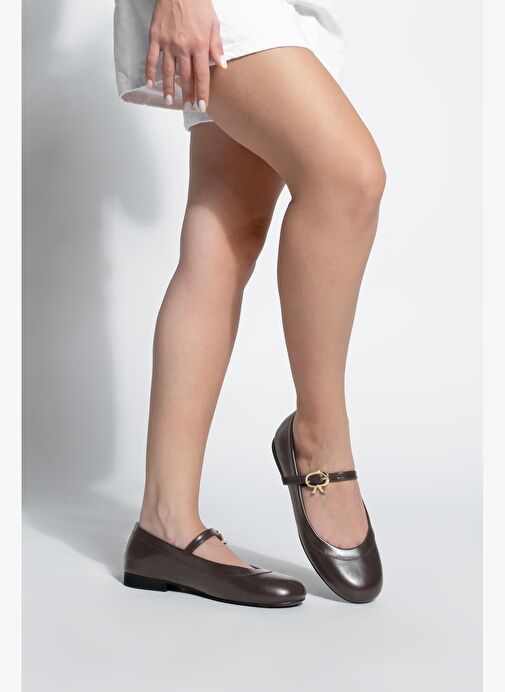 Kadın Tokalı Babet Meladi Kahve - Görsel 5