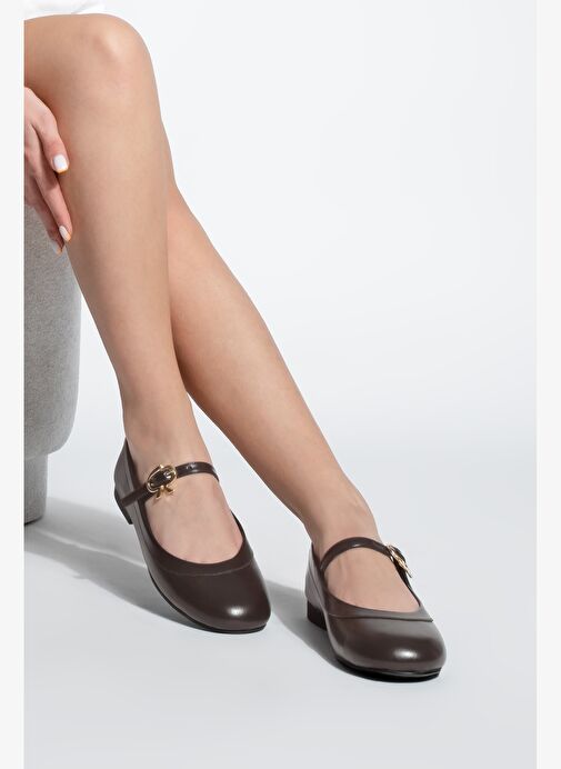 Kadın Tokalı Babet Meladi Kahve - Görsel 3