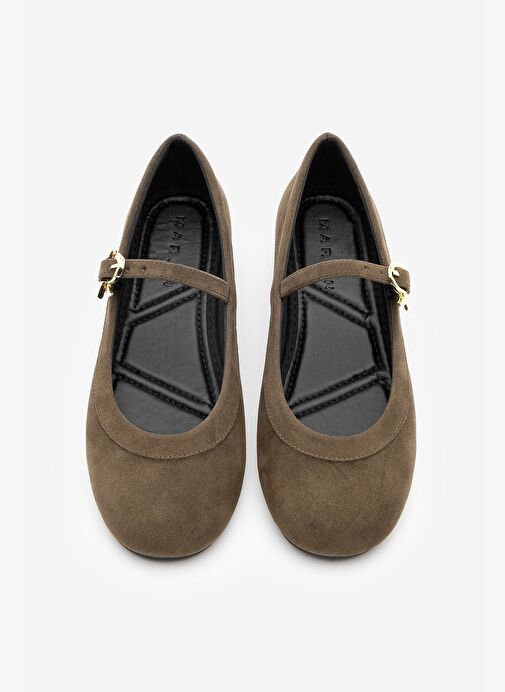 Kadın Tokalı Babet Meladi Kahve Süet - Görsel 7