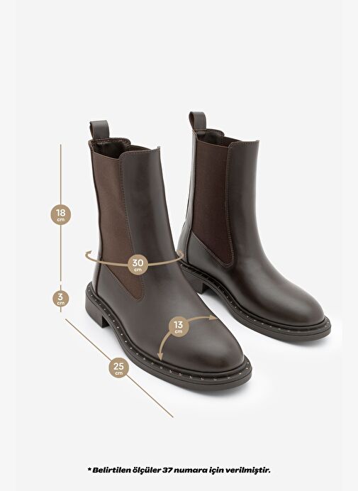 Kadın Troklu Çift Lastikli Günlük Bot Yuvin Kahve - Görsel 9