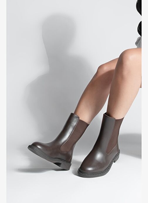 Kadın Troklu Çift Lastikli Günlük Bot Yuvin Kahve - Görsel 7