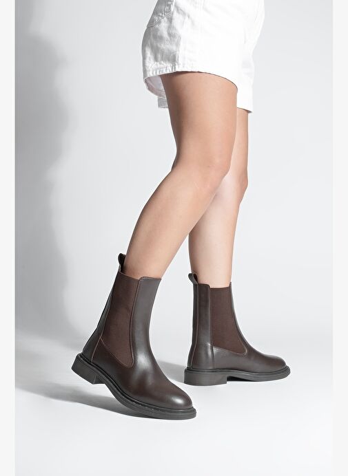 Kadın Troklu Çift Lastikli Günlük Bot Yuvin Kahve - Görsel 5