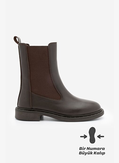Kadın Troklu Çift Lastikli Günlük Bot Yuvin Kahve - Görsel 4