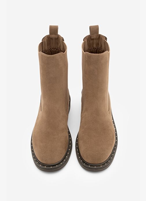 Kadın Troklu Çift Lastikli Günlük Bot Yuvin Taba Süet - Görsel 7