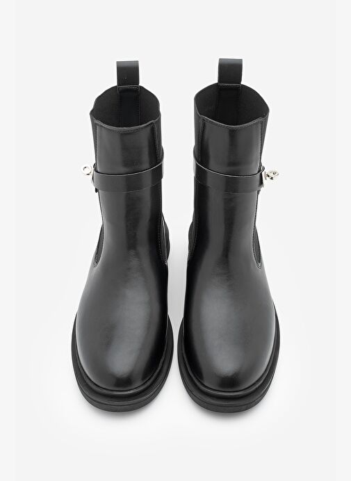 Kadın Lastikli Tokalı Günlük Bot Ondiz Siyah - Görsel 8