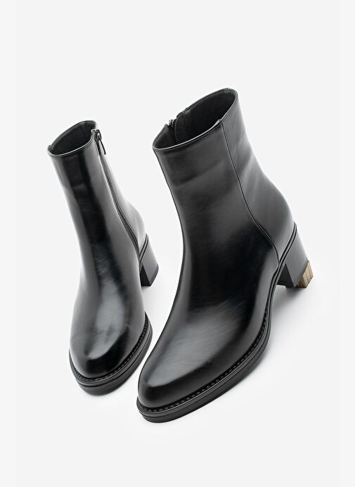 Kadın Fermuarlı Kalın Topuk Günlük Bot Zuvita Siyah - Görsel 2