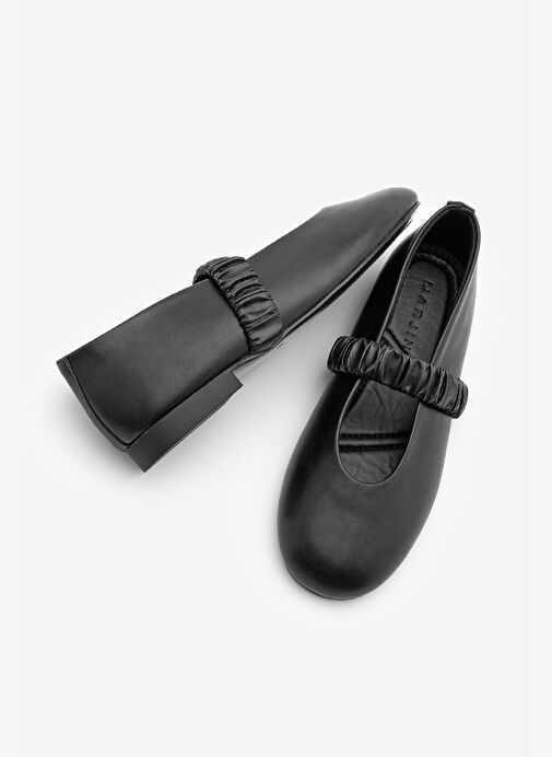 Kadın Büzgülü Bantlı Günlük Babet Vifar Siyah - Görsel 9