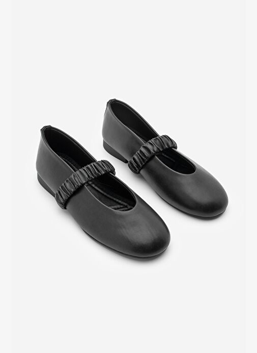 Kadın Büzgülü Bantlı Günlük Babet Vifar Siyah - Görsel 6