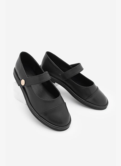 Kadın Loafer Bantlı Cırt Cırtlı Günlük Ayakkabı Vorpe Siyah - Görsel 2