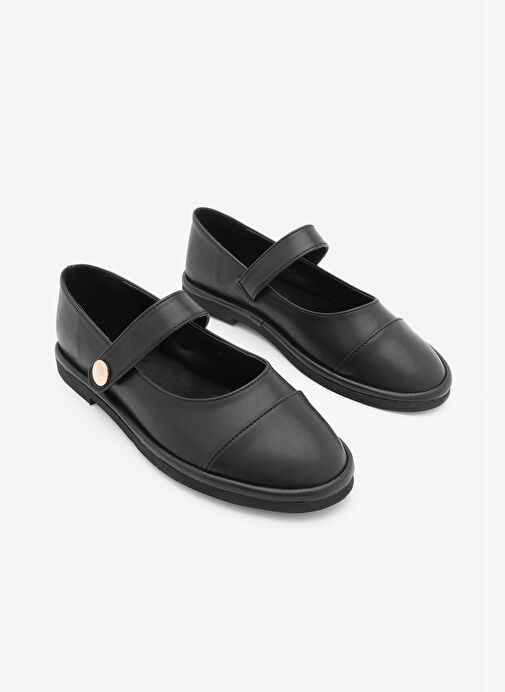 Kadın Loafer Bantlı Cırt Cırtlı Günlük Ayakkabı Vorpe Siyah - Görsel 4