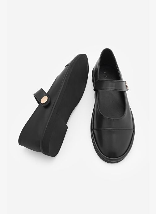Kadın Loafer Bantlı Cırt Cırtlı Günlük Ayakkabı Vorpe Siyah - Görsel 7