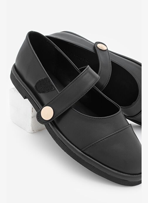 Kadın Loafer Bantlı Cırt Cırtlı Günlük Ayakkabı Vorpe Siyah - Görsel 6