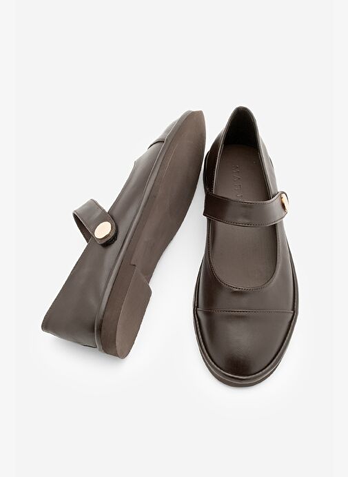 Kadın Loafer Bantlı Cırt Cırtlı Günlük Ayakkabı Vorpe Kahve - Görsel 8