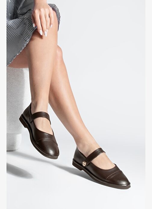 Kadın Loafer Bantlı Cırt Cırtlı Günlük Ayakkabı Vorpe Kahve - Görsel 3