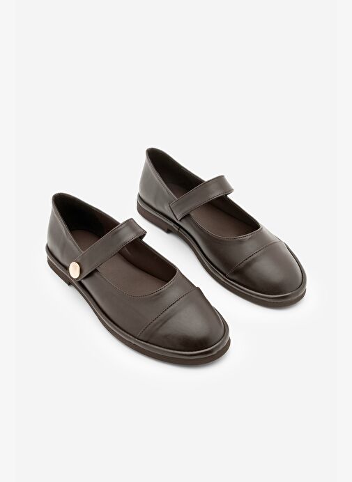 Kadın Loafer Bantlı Cırt Cırtlı Günlük Ayakkabı Vorpe Kahve - Görsel 6