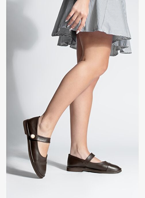 Kadın Loafer Bantlı Cırt Cırtlı Günlük Ayakkabı Vorpe Kahve - Görsel 7