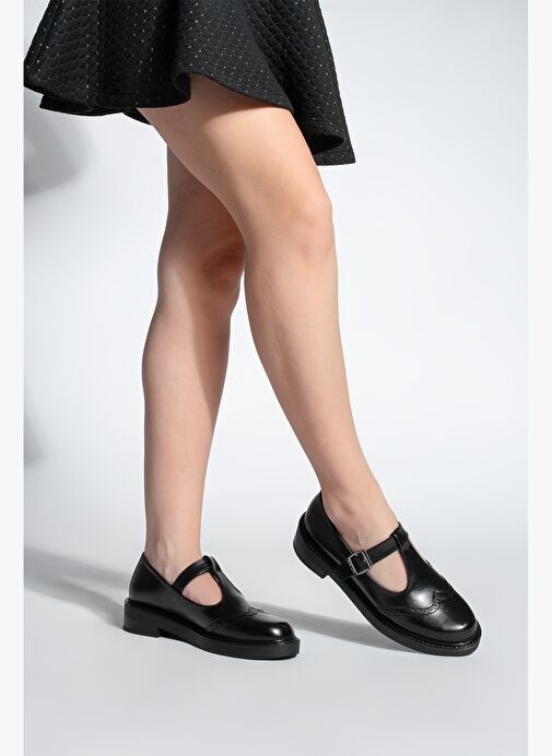Kadın Loafer Çift Yüzlü Bantlı Günlük Ayakkabı Titra Siyah - Görsel 3