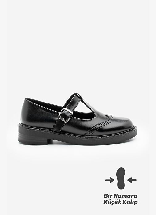 Kadın Loafer Çift Yüzlü Bantlı Günlük Ayakkabı Titra Siyah - Görsel 6