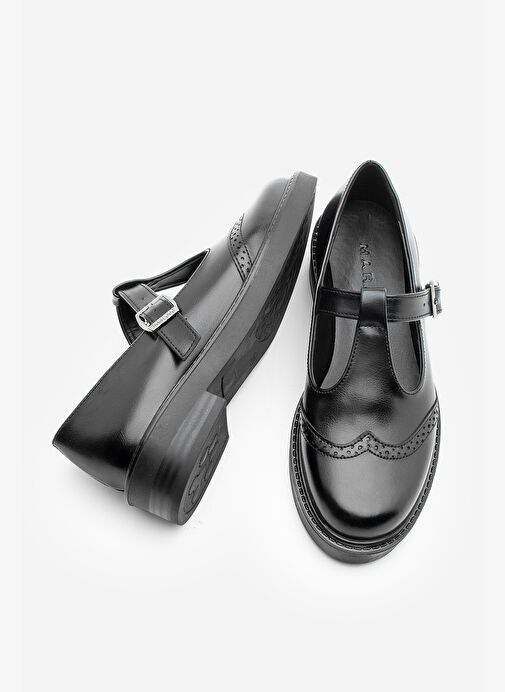 Kadın Loafer Çift Yüzlü Bantlı Günlük Ayakkabı Titra Siyah - Görsel 8