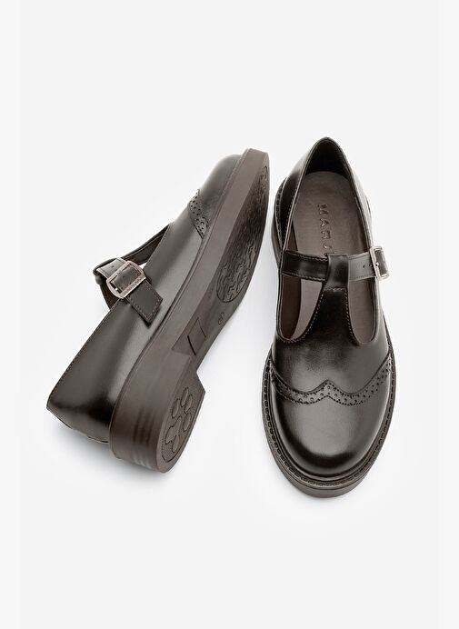 Kadın Loafer Çift Yüzlü Bantlı Günlük Ayakkabı Titra Kahve - Görsel 8
