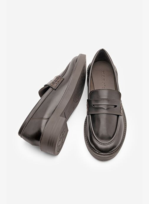 Kadın Loafer Günlük Klasik Ayakkabı Casual Makosen Fonle Kahve - Görsel 7