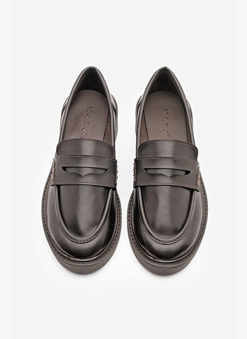 Kadın Loafer Günlük Klasik Ayakkabı Casual Makosen Fonle Kahve - Görsel 6