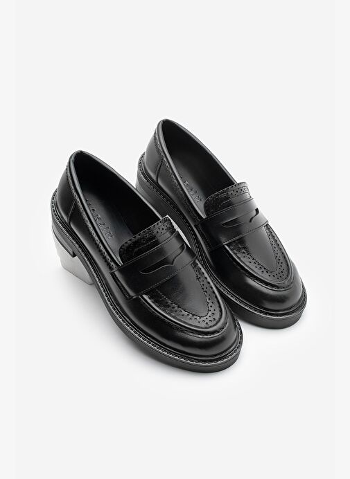 Kadın Loafer Makosen Desenli Günlük Ayakkabı Tornus Siyah - Görsel 2