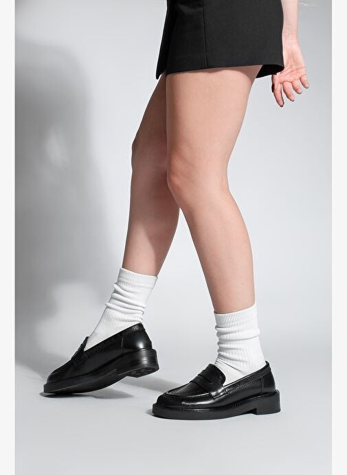 Kadın Loafer Makosen Desenli Günlük Ayakkabı Tornus Siyah - Görsel 3