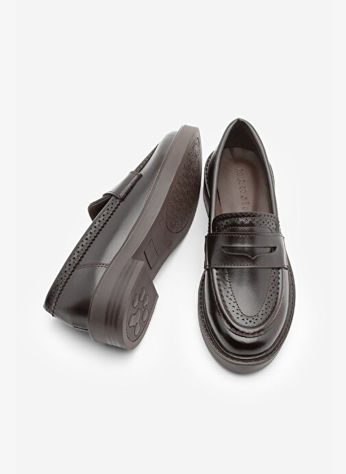 Kadın Loafer Makosen Desenli Günlük Ayakkabı Tornus Kahve - Görsel 9